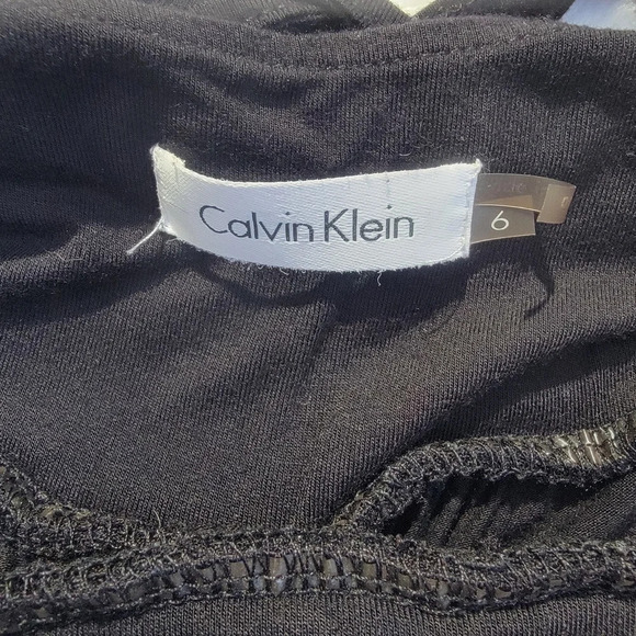 Calvin Klein Black Maxi Dress Sleeveless Strappy Criss Cross Back Slimming Sz 6 - Picture 7 of 9